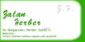 zalan herber business card